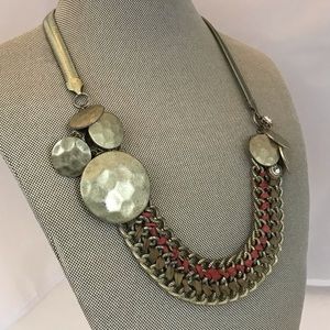 Gold chain with ribbon and rhinestone detail